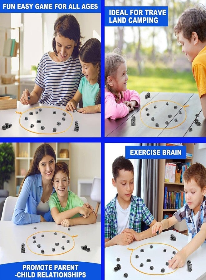 GOMNIK Magnetic Game Strategy Board | Portable Magnet Chess Puzzle with 24 Irregular Stones | Educational Travel Game for Kids Adults Family | Fun Brain Development & Logical Thinking Game - Image 3